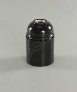 Portalámparas de baquelita liso en color negro casquillo E27