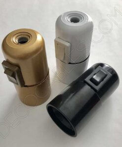 Portalámparas baquelita con interruptor varios colores