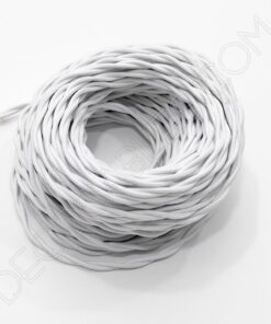 Cable eléctrico trenzado de color blanco