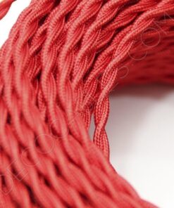 Cable eléctrico trenzado en color rojo