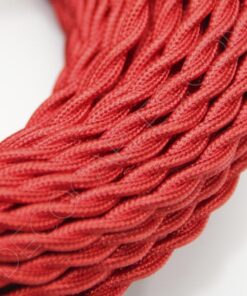 Cable eléctrico trenzado en color rojo