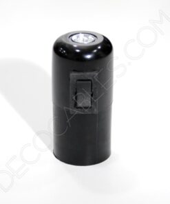 Portalámparas liso con interruptor lateral en negro