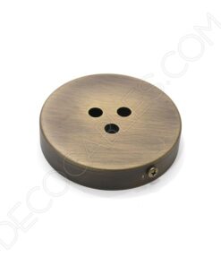 Soporte florón de techo para lámpara de 3 salidas color anticuario