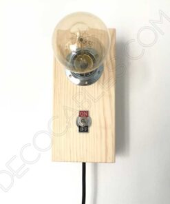 Lámpara caja de madera sobremesa y pared
