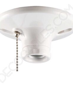 Alternative view of Portalámparas zócalo de baquelita Retro con interruptor